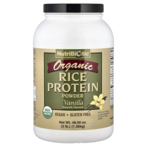 Сырой натуральный рисовый белок с ванилью, 3 фунта (1.36 кг) — NutriBiotic