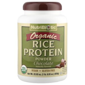Органический необработанный рисовый белок, шоколад, 650 г (6,9 унц.) — NutriBiotic