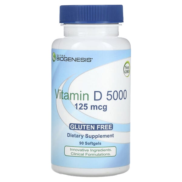 nbg64214_v_8.jpg витамин D 5000, 125 мкг, 90 мягких таблеток — Nutra BioGenesis