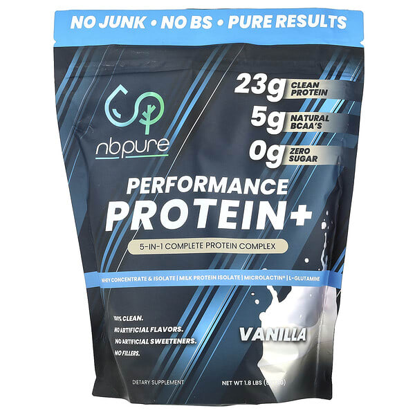 nbp03051_v_2.jpg Performance Protein +, ваниль, 837,5 г (1,8 фунта) — NB Pure