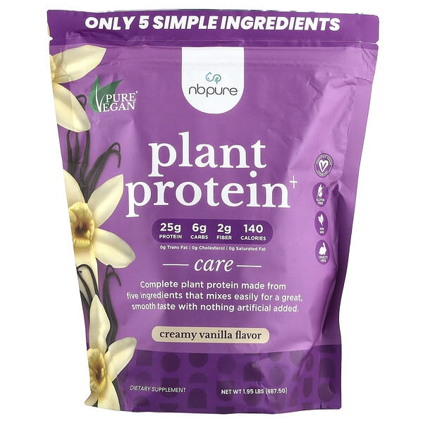 nbp03060_v_2.jpg Plant Protein +, кремовая ваниль, 887,5 г (1,95 фунта) — NB Pure