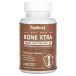Bone Xtra, растительный кальций, D3 и K2, 120 вегетарианских капсул — NuBest