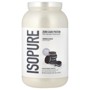 Zero Carb, протеиновый порошок со вкусом печенья и крема, 1,36 кг (3 фунта) — Isopure