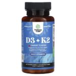 D3 и K2, вишня, 60 жевательных таблеток — Nature's Craft