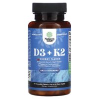 D3 и K2, вишня, 60 жевательных таблеток — Nature's Craft