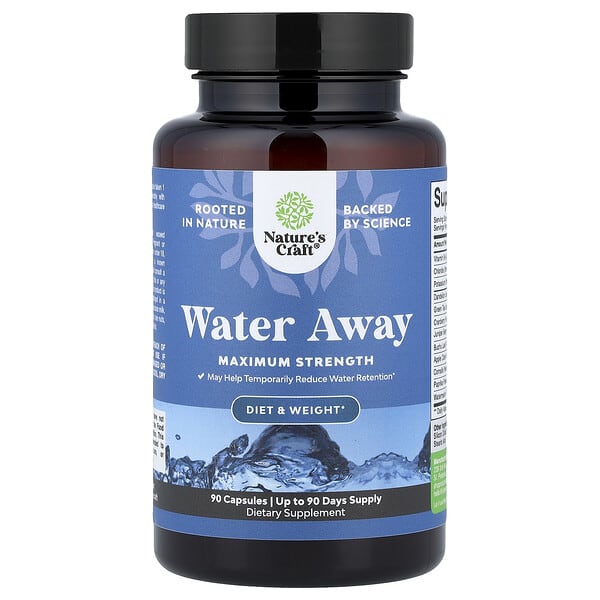 nca62342_v_8.jpg Water Away, максимальная сила действия, 90 капсул — Nature's Craft
