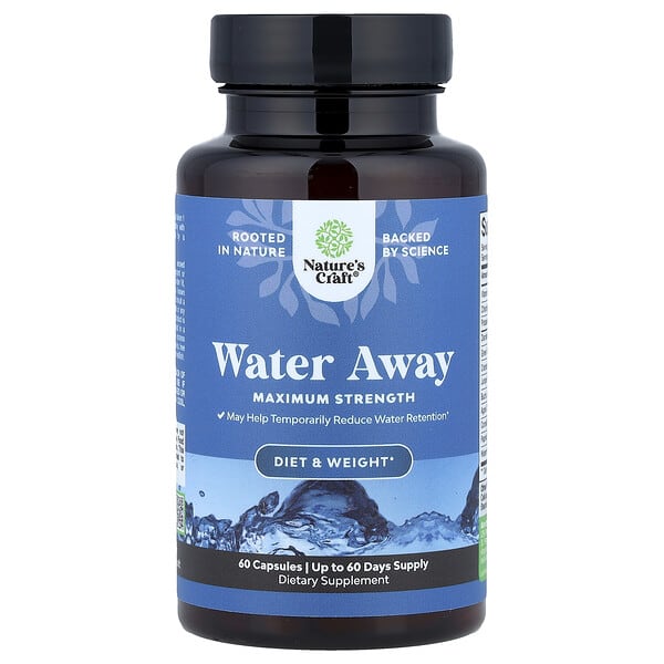 nca82216_v_24.jpg Water Away, максимальная эффективность, 60 капсул — Nature's Craft