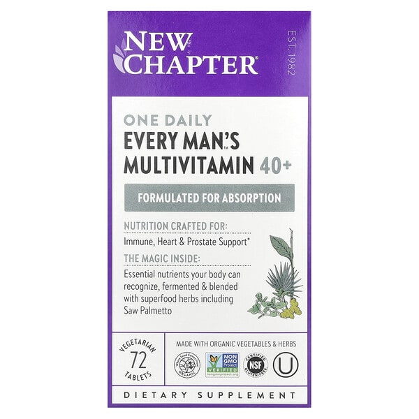 ncr00371_v_86.jpg 40+ Every Man's One Daily Multi, мультивитамины для мужчин, 72 растительные таблетки — New Chapter