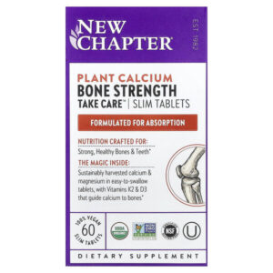 Plant Calcium, Bone Strength, Take Care, 60 вегетарианских таблеток для снижения веса — New Chapter