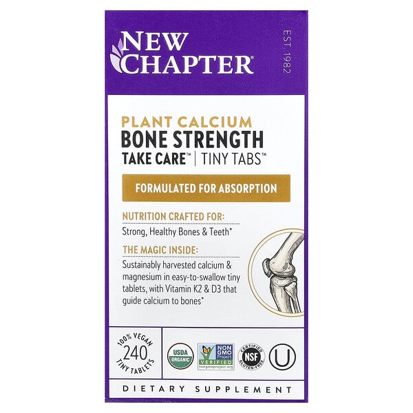 ncr00413_v_172.jpg Bone Strength Take Care, добавка для укрепления костей с растительным кальцием, 240 вегетарианских мини-таблеток — New Chapter