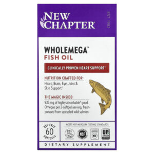 Рыбий жир Wholemega, 60 мягких таблеток — New Chapter
