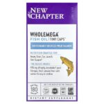 рыбий жир Wholemega™, Tiny Caps™, 180 капсул без ГЭКРС — New Chapter