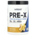 Performance, Pre-X, предтренировочный комплекс Xtreme, персик и манго, 450 г (1 фунт) — Nutricost