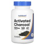 Активированный уголь, 120 капсул (260 мг на капсулу) — Nutricost