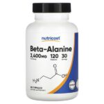 Бета-аланин, 120 капсул (850 мг на капсулу) — Nutricost