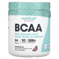 BCAA с гиалуроновой кислотой, фолатом, биотином и кальцием для женщин, со вкусом арбуза, 288 г (10,2 унции) — Nutricost