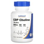 CDP Choline, цитиколин, 300 мг, 60 капсул — Nutricost