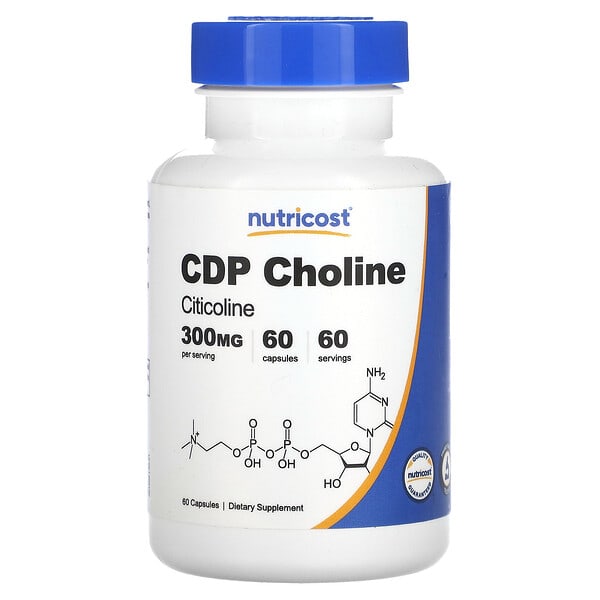 ncs00875_v_8.jpg CDP Choline, цитиколин, 300 мг, 60 капсул — Nutricost