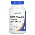 CDP Choline, цитиколин, 300 мг, 120 капсул — Nutricost