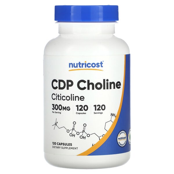 ncs00876_v_8.jpg CDP Choline, цитиколин, 300 мг, 120 капсул — Nutricost