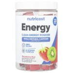 Energy, Clean Energy, порошок, клубника и киви, 20 пакетиков по 5 г (0,18 унции) — Nutricost