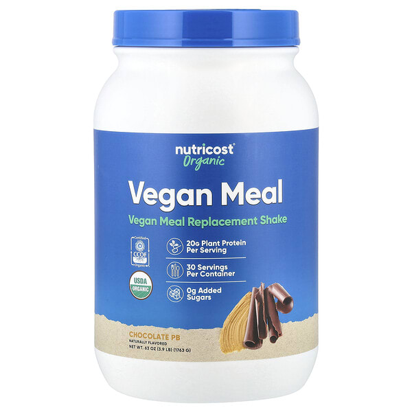 ncs57092_v_8.jpg Organic Vegan Meal, шоколад PB, 1763 г (3,9 фунта) — Nutricost