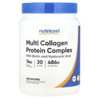 Мультиколлагеновый протеиновый комплекс, без добавок, 486 г (1,1 фунта) — Nutricost