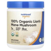 100% органический гриб львиная грива, без добавок, 227 г (8,1 унции) — Nutricost