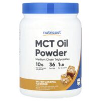 MCT Oil Powder, соленая карамель, 454 г (1 фунт) — Nutricost