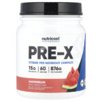 Performance, PRE-X, предтренировочный комплекс Xtreme, со вкусом арбуза, 876 г (1,9 фунта) — Nutricost
