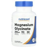 Глицинат магния, 90 капсул (70 мг на капсулу) — Nutricost