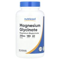 Глицинат магния, 180 капсул (70 мг на капсулу) — Nutricost