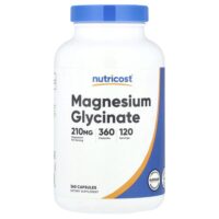 Глицинат магния, 360 капсул (70 мг на капсулу) — Nutricost