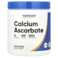 Аскорбат кальция, без добавок, 250 г (8,9 унции) — Nutricost