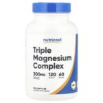 Комплекс тройного магния, 120 капсул (150 мг на капсулу) — Nutricost