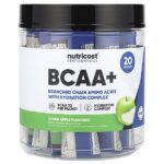 Performance, BCAA +, зеленое яблоко, 20 пакетиков по 13 г (0,5 унции) — Nutricost