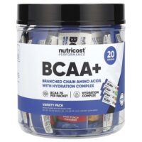 Performance, BCAA +, набор разнообразных продуктов, 20 пакетиков по 13–14 г (0,5 унции) — Nutricost