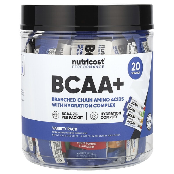 ncs57197_v_9.jpg Performance, BCAA +, набор разнообразных продуктов, 20 пакетиков по 13–14 г (0,5 унции) — Nutricost