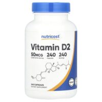 Витамин D2, 50 мкг (2000 МЕ), 240 капсул — Nutricost