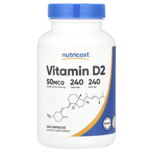 ncs57230_v_8.jpg Витамин D2, 50 мкг (2000 МЕ), 240 капсул — Nutricost