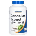 Экстракт одуванчика, 180 капсул (525 мг в каждой капсуле) — Nutricost