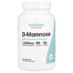 D-манноза с экстрактом клюквы для женщин, 90 капсул — Nutricost
