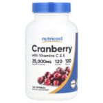 Клюква с витаминами C и E, 120 капсул — Nutricost