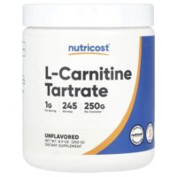 L-карнитин тартрат, без добавок, 250 г (8,9 унции) — Nutricost