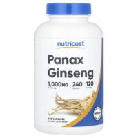 женьшень, 240 капсул (500 мг в 1 капсуле) — Nutricost