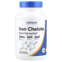 хелат железа из Ferrochel®, 36 мг, 240 капсул — Nutricost