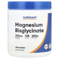 Бисглицинат магния, без добавок, 250 г (8,9 унции) — Nutricost
