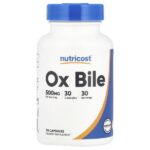 Бычья желчь, 500 мг, 30 капсул — Nutricost