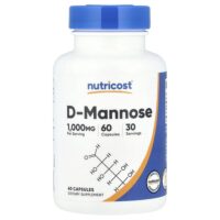 D-манноза, 60 капсул (500 мг на капсулу) — Nutricost