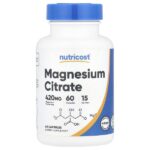 цитрат магния, 60 капсул (105 мг в 1 капсуле) — Nutricost